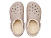 Crocs 203591 Classic Lined Clog in Mushroom bone top view