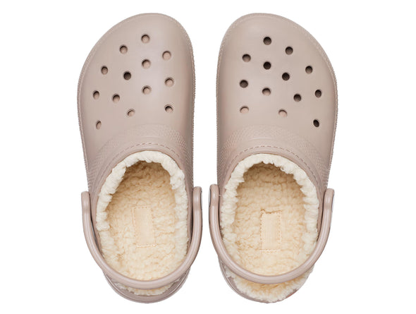 Crocs 203591 Classic Lined Clog in Mushroom bone top view