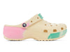 Crocs Classic Platform Clog Ombre 208278-1FR in Vanilla Multi Outer view