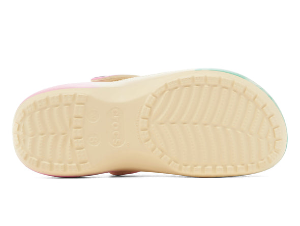 Crocs Classic Platform Clog Ombre 208278-1FR in Vanilla Multi sole view