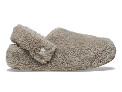 Crocs Cozzzy Slipper 209386-195 - Mushroom in shearling with back strap on white background