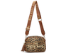 DBox ZQ-306-5 Cross Body Bag in Leopard print with brown strap on a white background