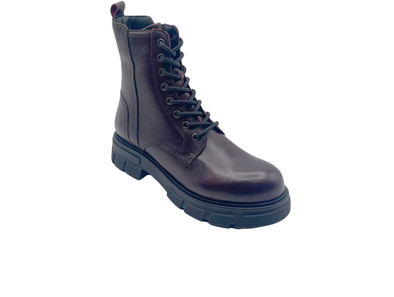 Dubarry Kelsea 2821 13 - Burgundy ankle boot with laces on a white background