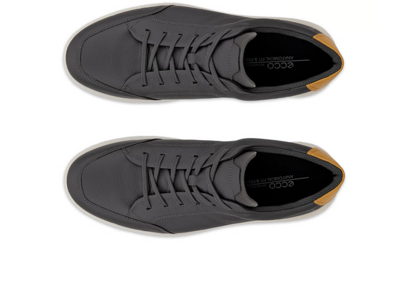 ECCO 551604-61376 Move M pair of laced sneakers in Magnet grey with a Nutmeg  heel on a white background