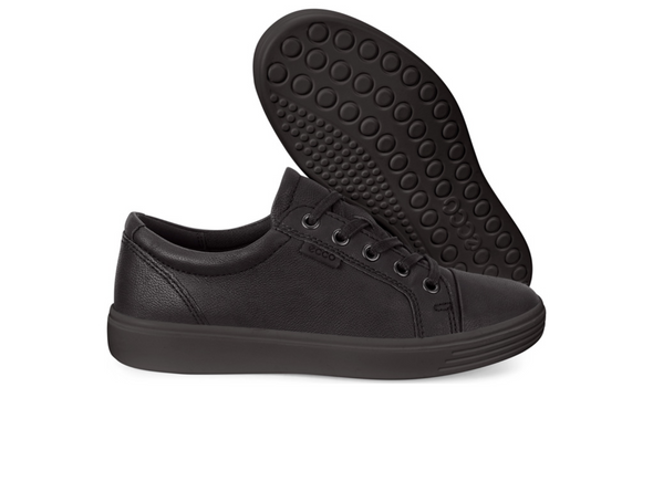 Ecco S7 Teen 780013-51052 laced Black shoe on white background