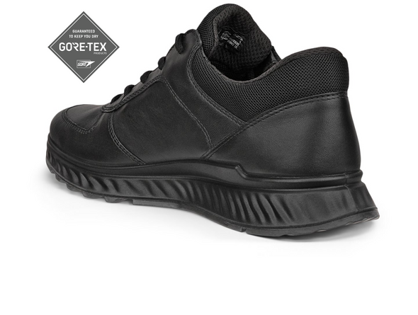Ecco 835303-01001 Exostride - Black laced Gore-Tex sneaker on white background inner view