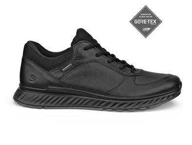 Ecco 835303-01001 Exostride - Black laced Gore-Tex sneaker on white background