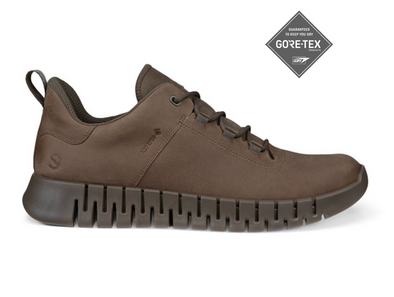 ECCO Gruuv GTX M 525224-02559 - Dark Clay laced sneaker with Gore Tex logo on white background