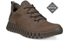 ECCO Gruuv GTX M 525224-02559 - Dark Clay laced sneaker with Gore Tex logo on white background upper view