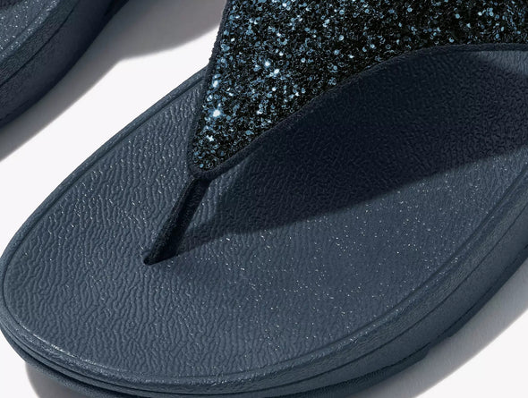 Fitflop Lulu Glitter Toe Post X03-399-050 - Midnight Navy upper view