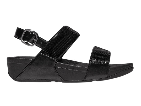 FitFlop Lulu Glitter Back Strap - Black outer view