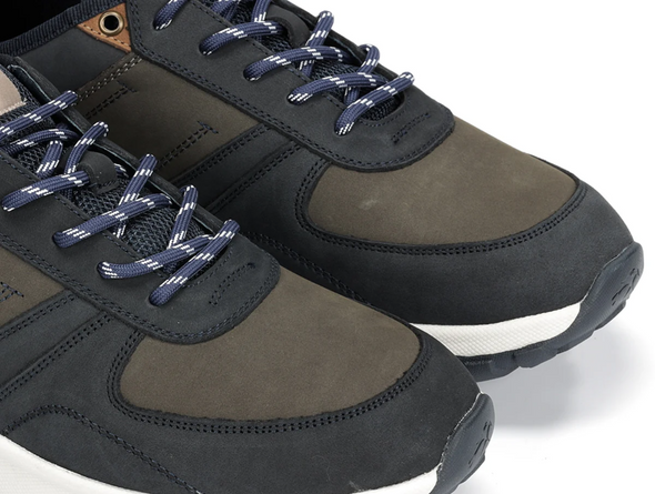 Fluchos F2013 Arion - Blue laced sneaker with a white sole on a white background toe 1 view
