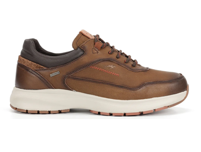 Fluchos Triton F2069  laced casual shoe in Brown with white sole on a white background