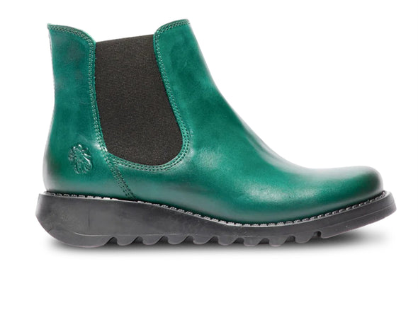 Fly London Salv in Shamrock Green outer view