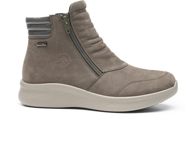  G-Comfort P-825G - Grey zipped ankle boot with light  coloured sole on a white background