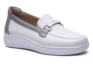 G-Comfort 25289 Moccasin Ultra Light White Silver Upper view