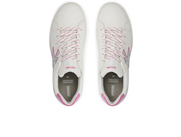 GEOX Mikiroshi J45DVA in White Fuchsia top view