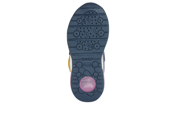 GEOX Spaceclub Girl J458VA in Navy Lavender sole view