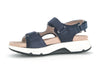 Gabor Rolling Soft 66.889.36 navy walking sandal with leather upper, flexible outsole, stabilizer, and soft foam cushioning