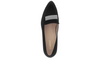 Gabor 71.432.17 - Black suede loafer with a low block heel on a white background top view