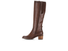 Gabor 71.889.21 - Brown knee high boot with a block heel, low, full length inner zip, on a white background 