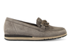 Gabor 72.415.30 Bea - Truffle suede loafer with a decorative buckle on a white background