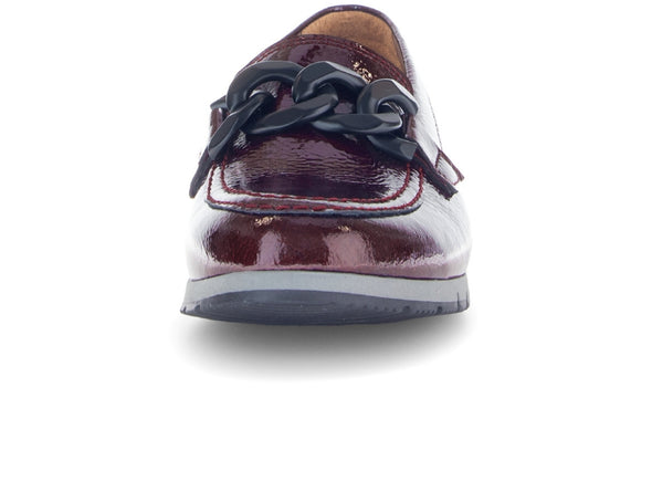 Gabor 72.415.88 Bea - patent Burgundy loafer with decorative buckle front view