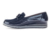 Gabor 72.415.96 Bea - Navy patent loafer with decorate detail and subtle wedge heel on white background, inner view