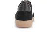 Gabor 73.300.17 West - laced Black sneaker with white stripes and a rubber sole on a white background back view