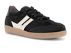 Gabor 73.300.17 West - laced Black sneaker with white stripes and a rubber sole on a white background upper view