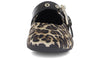 Gabor 74.144.32 - Leopard Print flat with black strap on white background.