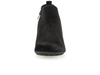 Gabor 75.633.17 - Black suede ankle boot with medium stacked heel against a white background front view
