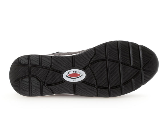 Gabor Rolling Soft 76.878.89 Adora - sneaker in Anthracite Black with white sole sole view