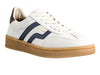 Gant Cuzima 665 in White Navy. Laced retro sneaker with a gum sole, leather and suede, upper view.