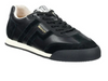 Gant Beylana 31531034 G00 - Black retro style laced sneaker with a white sole on a whit background. 