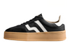 Gant Cuzmani 31531047 - Black leather sneaker with white accents, laced on a rubber platform sole inner view