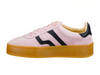 Gant Cuzmani 31533048 G964 - Dusty Pink suede sneaker, laced with black accents and a platform rubber sole on a white background. 