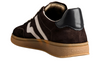 Gant Cuzmo 871633011 - Deep Brown suede sneaker with white stripes and laces, rubber sole on a white background back view