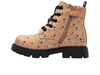 Garvalin 251341 - Pink laced boot with side zip on a white background inner view