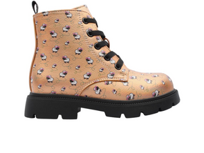 Garvalin 251341 - Pink laced boot with side zip on a white background