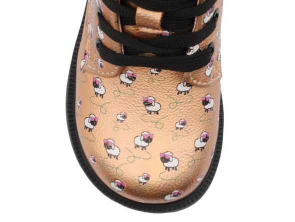 Garvalin 251341 - Pink laced boot with side zip on a white background toe view