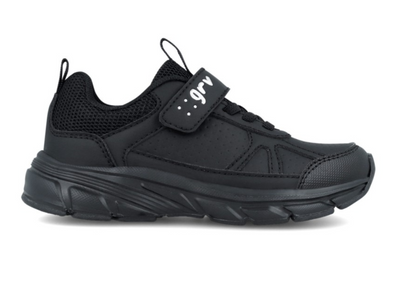 Garvalin 251710-A054 - Black athletic shoe with Velcro strap on white black ground. 