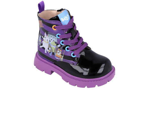 Garvalin 251860 Bluey Halloween - Black laced boot with blue character design on Halloween costume upper 1 view