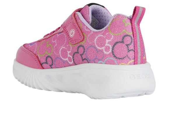 Geox J45E9D Assister Junior Minnie in Fuchsia Multicolour upper 2 view