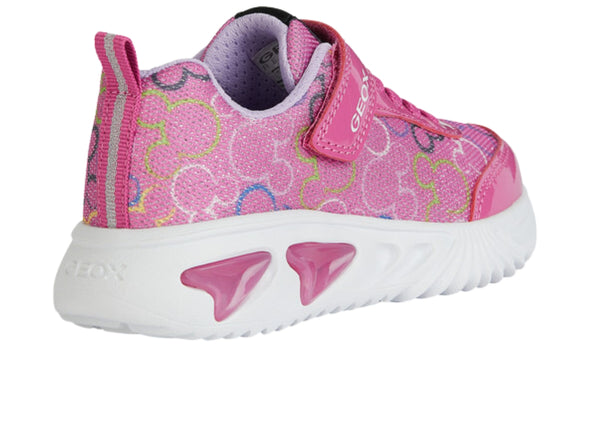 Geox J45E9D Assister Junior Minnie in Fuchsia Multicolour upper 3 view