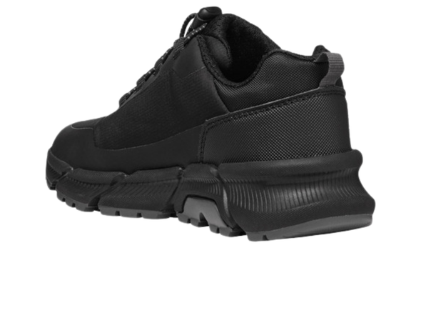 Geox J46LCC Flexyper Plus Abx - Black laced sneaker on a white background