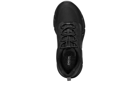 Geox J46LCC Flexyper Plus Abx - Black sneaker with Geox logo on a white background