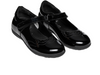 Geox J46MDG Iberide - pair of Black patent Mary Jane school shoe on white background
