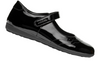 Geox J46MDG Iberide - Black patent Mary Jane school shoe on white background upper view 