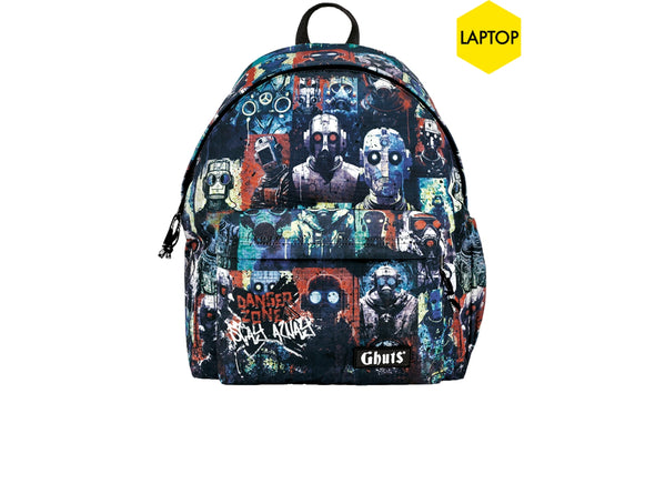 Ghuts PC Apocalypse Backpack in Black Multi front view
